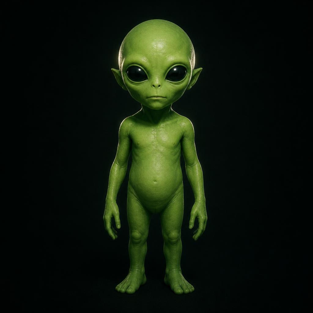 Conceptual illustration of the Little Green Man archetype (diagram, not a photograph)