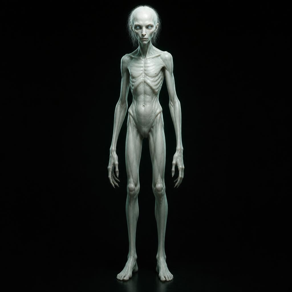 Conceptual illustration of the Tall White archetype (diagram, not a photograph)