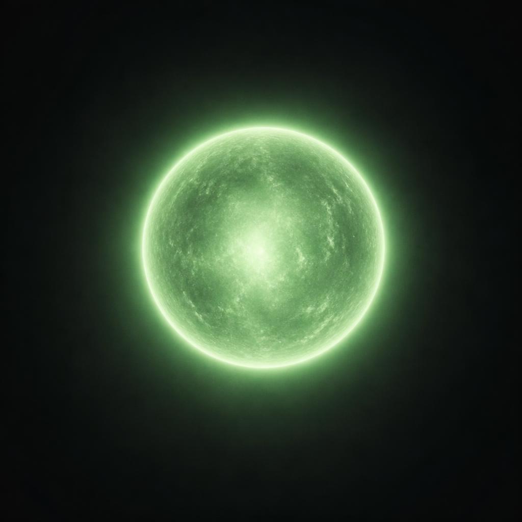 Conceptual illustration of the luminous orb shape (diagram, not a photograph)